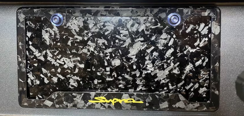 Forged carbon fiber license plate frame