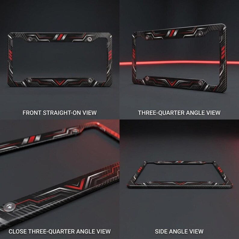 Midnight Series frame shown from four angles: front, three-quarter, close detail and side