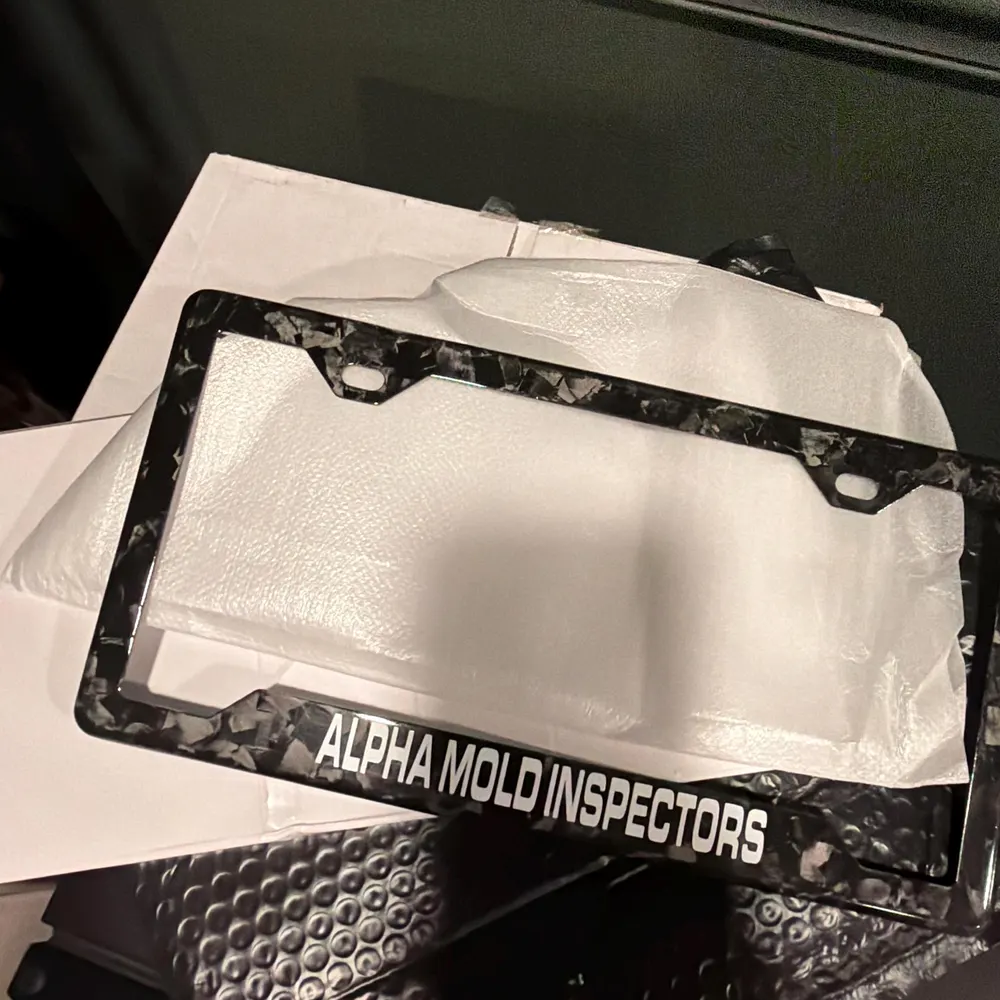 Custom carbon fiber license plate frame