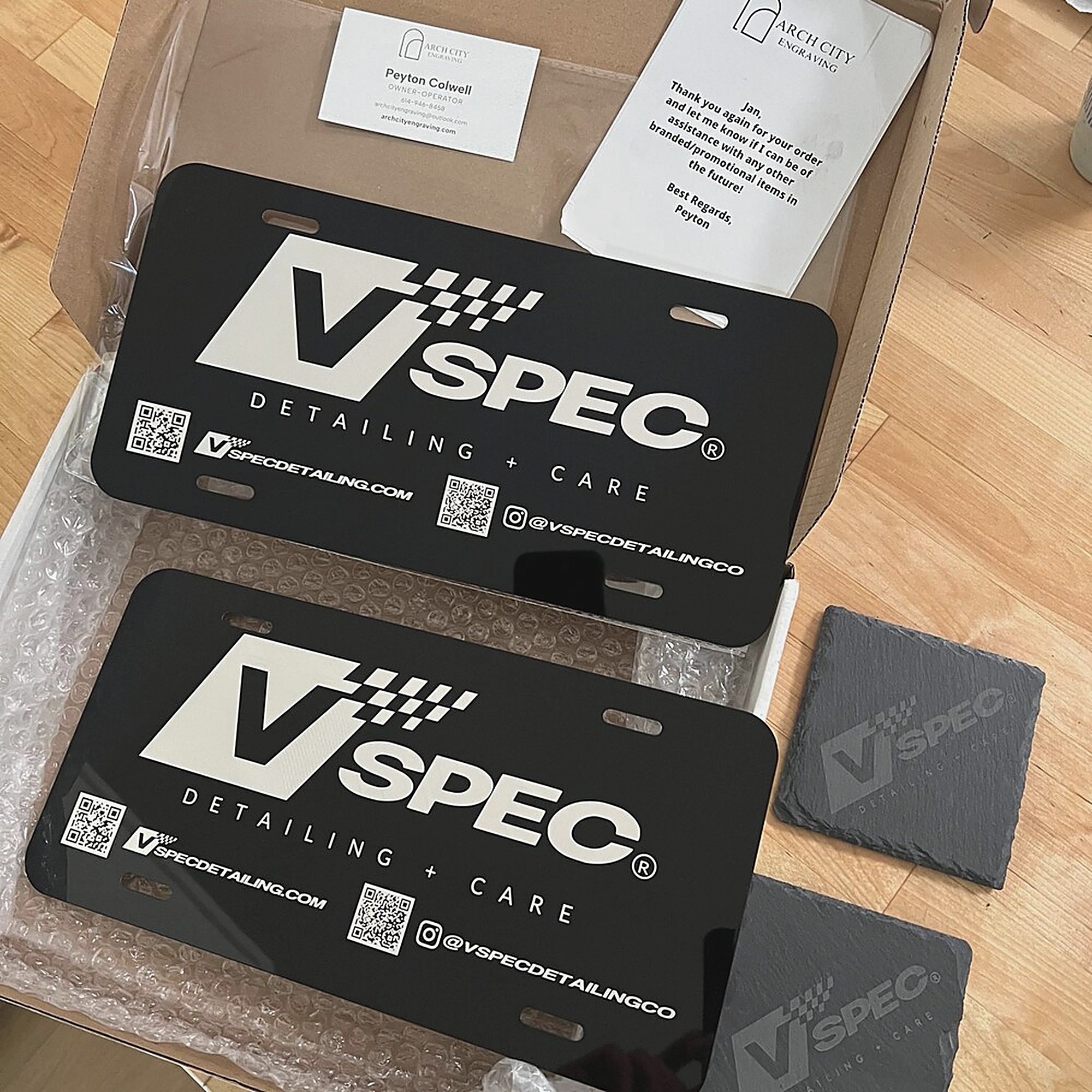 Custom laser engraved plate